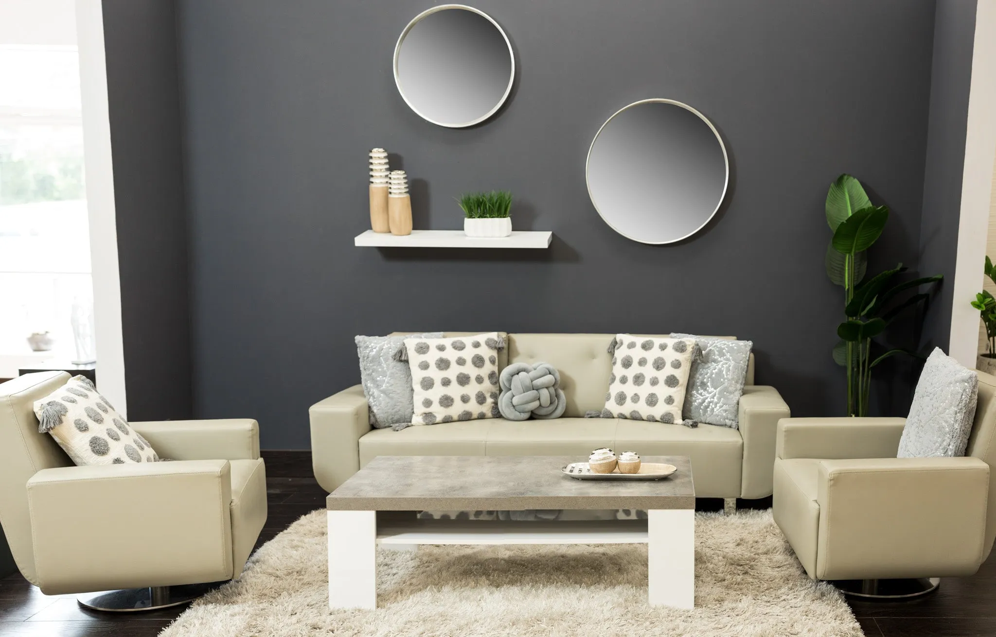 22" Silver Circle Mirror - Metalle Collection