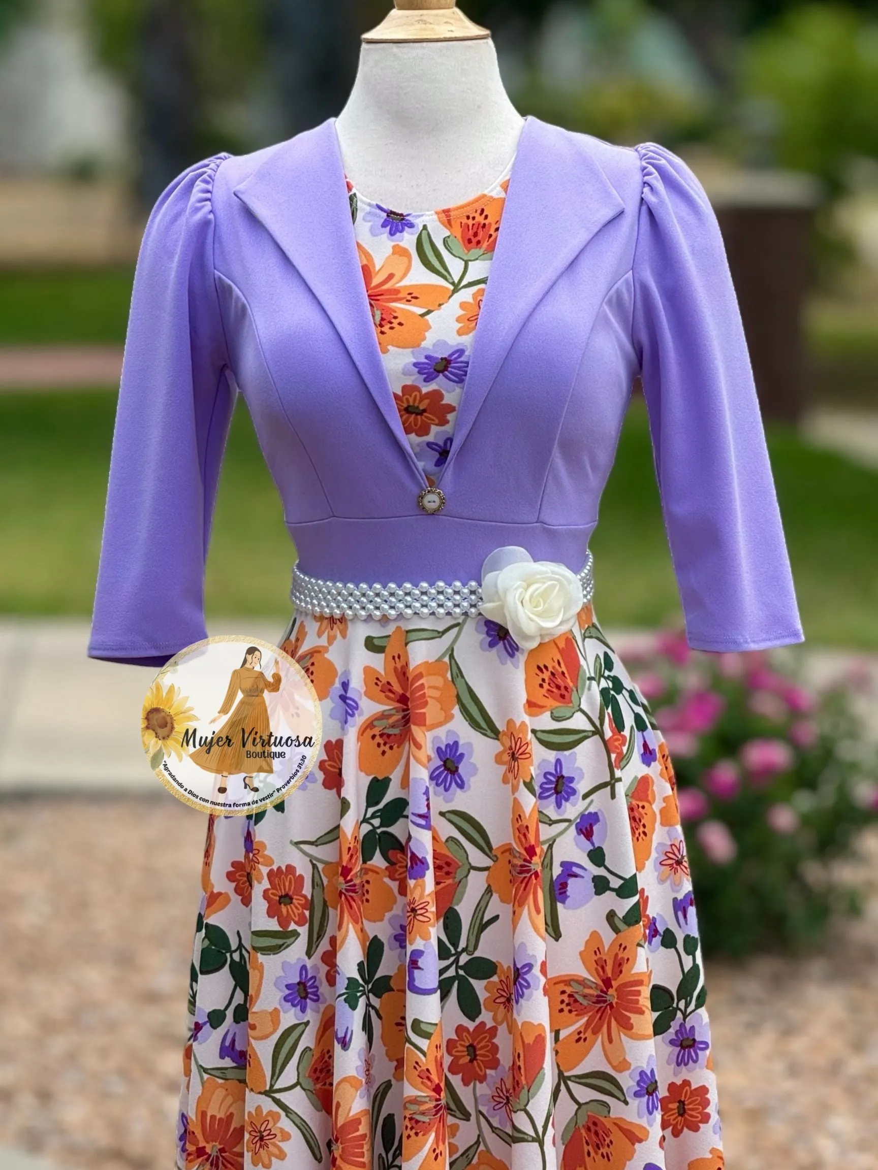 Astrid Lilac Blazer Floral Dress