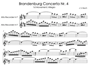 Bach Brandenburg Concerto Nr. 4, mvmt 1 - Recorder Parts