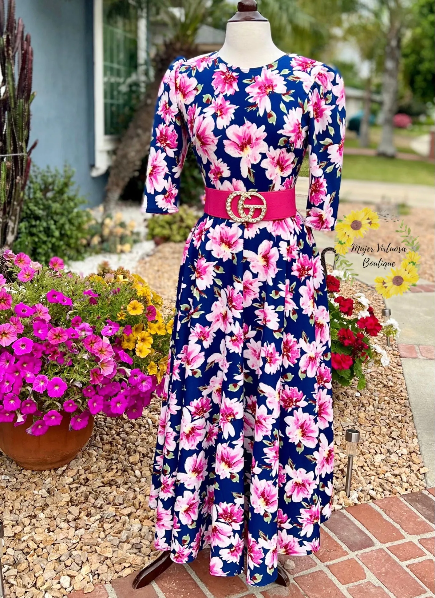 Blue Floral Maxi Dress