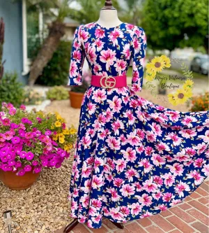 Blue Floral Maxi Dress