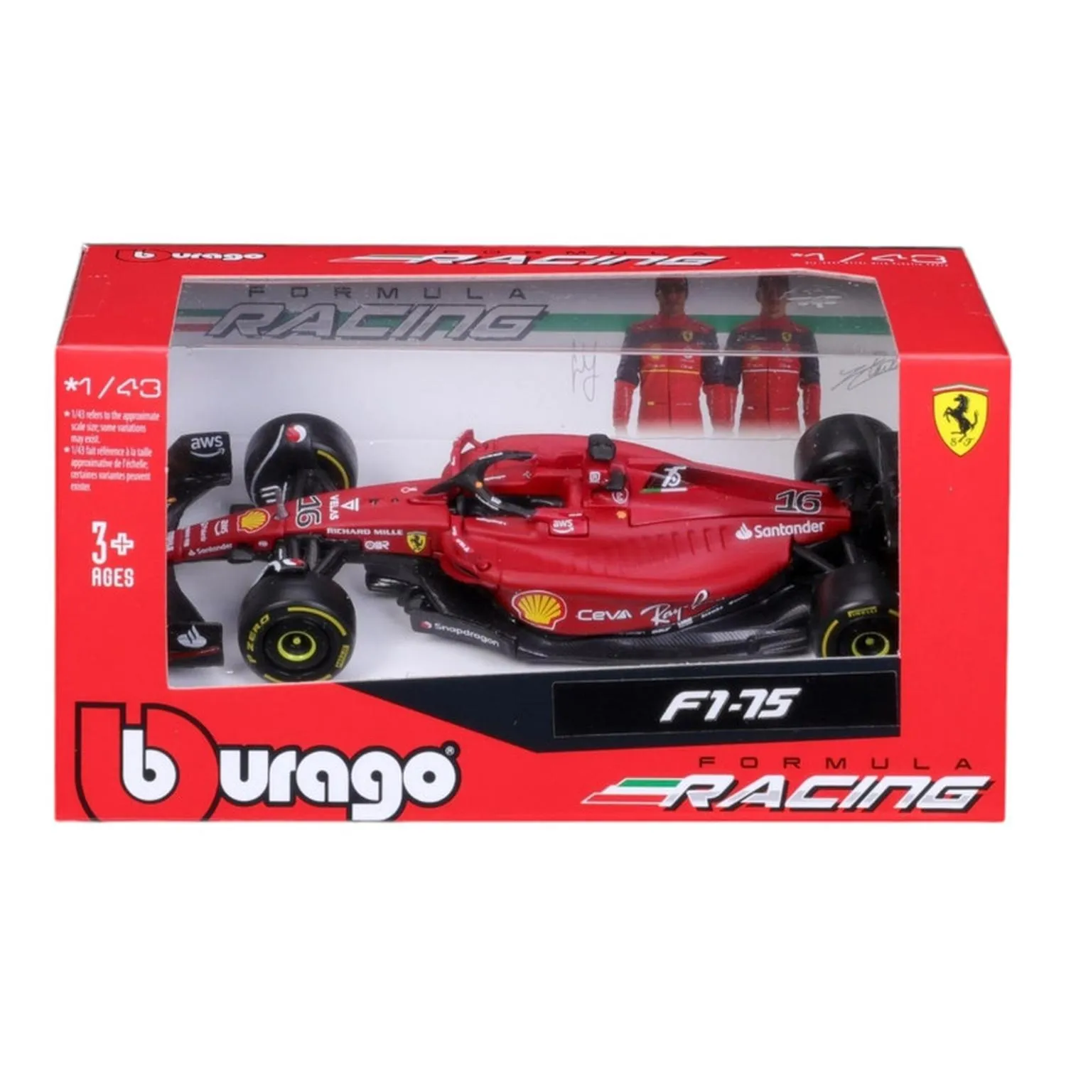 Burago Vehículo F1-75 Escala 1:43 Italian Formula Racing