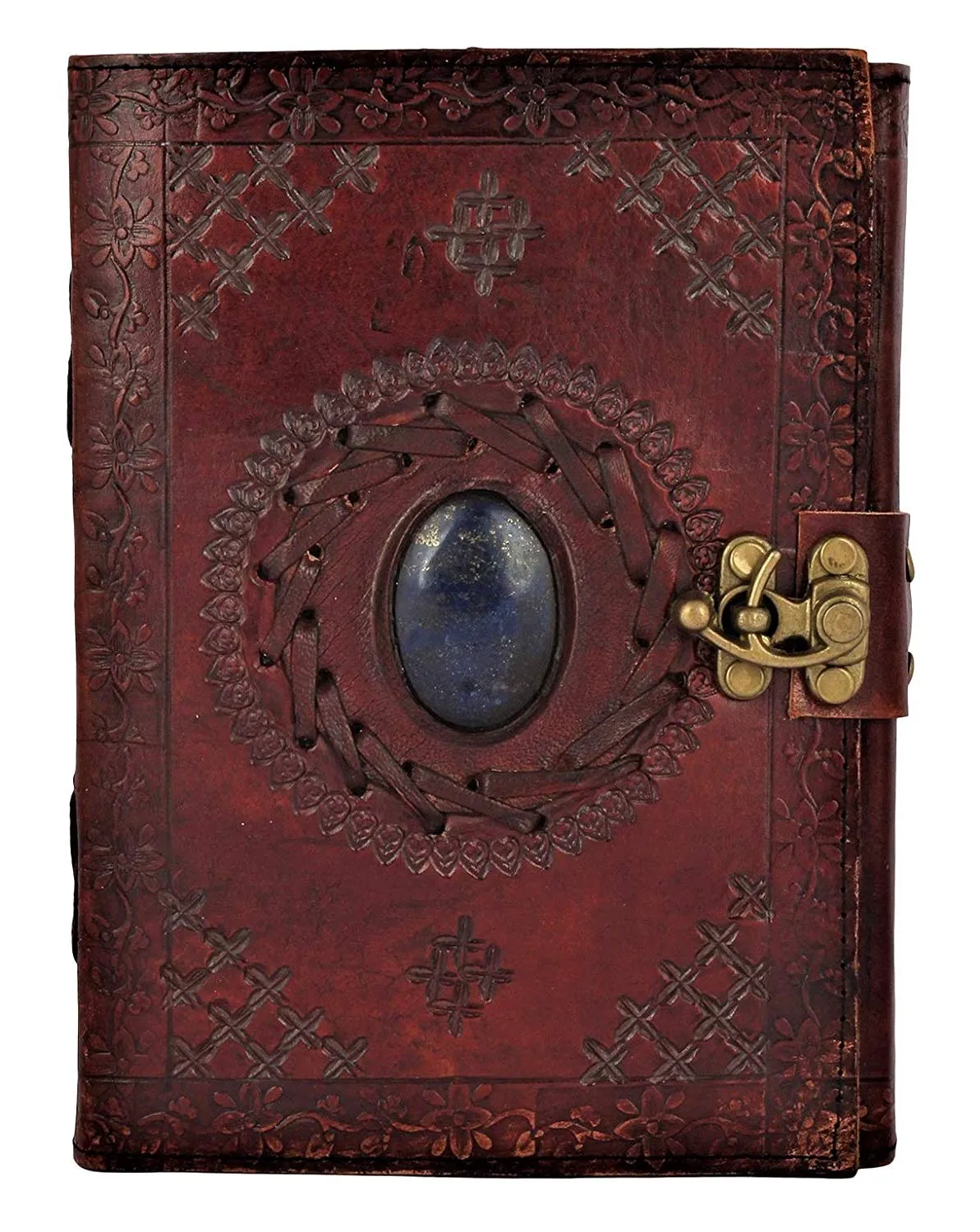 Customised Leather Diary, Leather journal with semi-precious stone