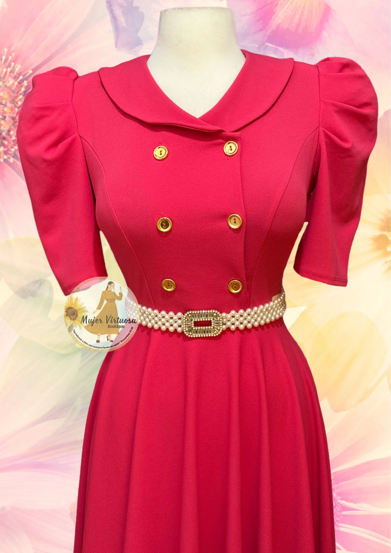 Dorothy Fucsia Vintage Style Dress