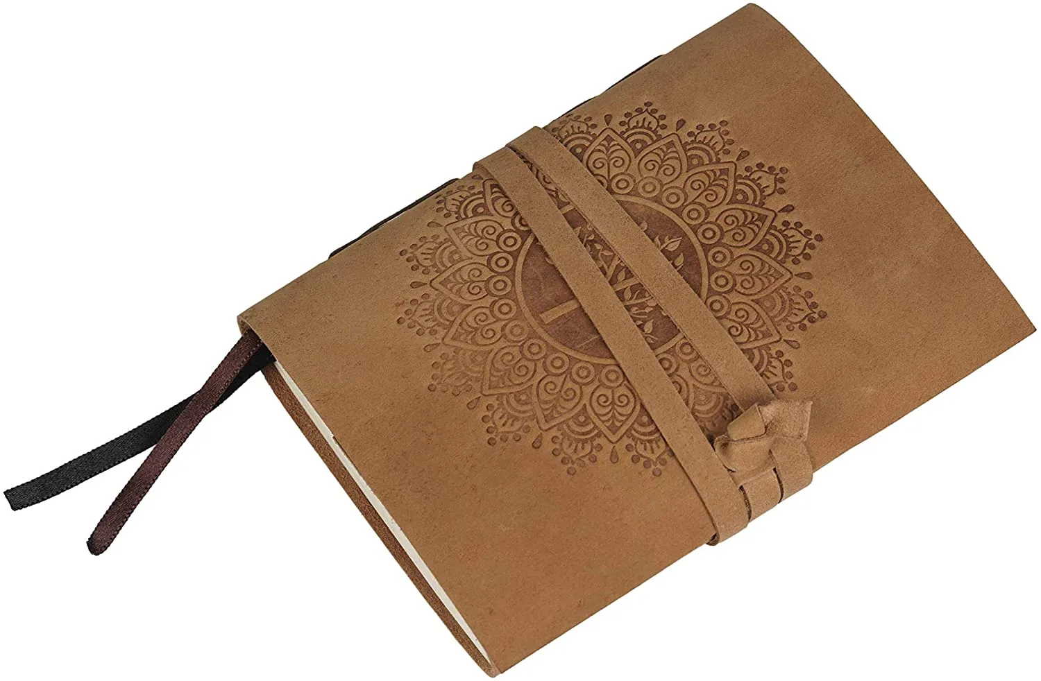 Leather Journal Mandala & Tree Engraved Leather Bound Journal