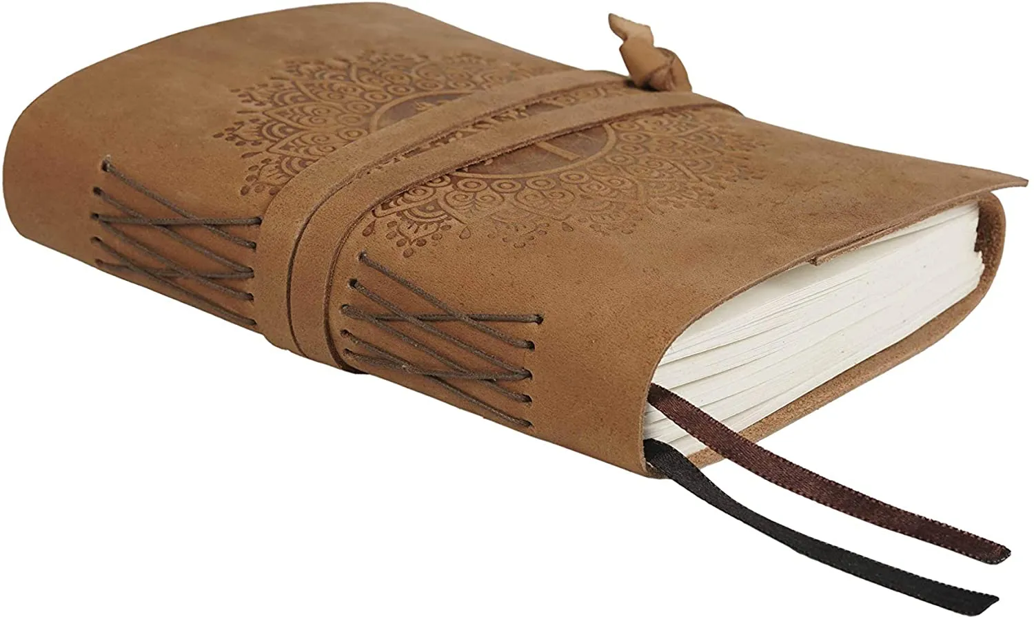 Leather Journal Mandala & Tree Engraved Leather Bound Journal