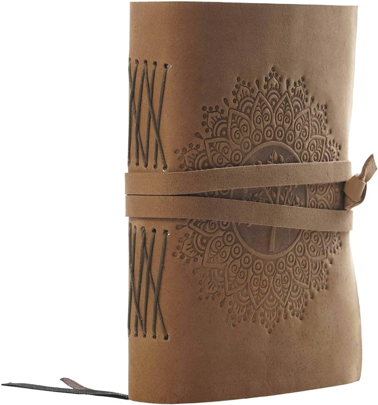 Leather Journal Mandala & Tree Engraved Leather Bound Journal