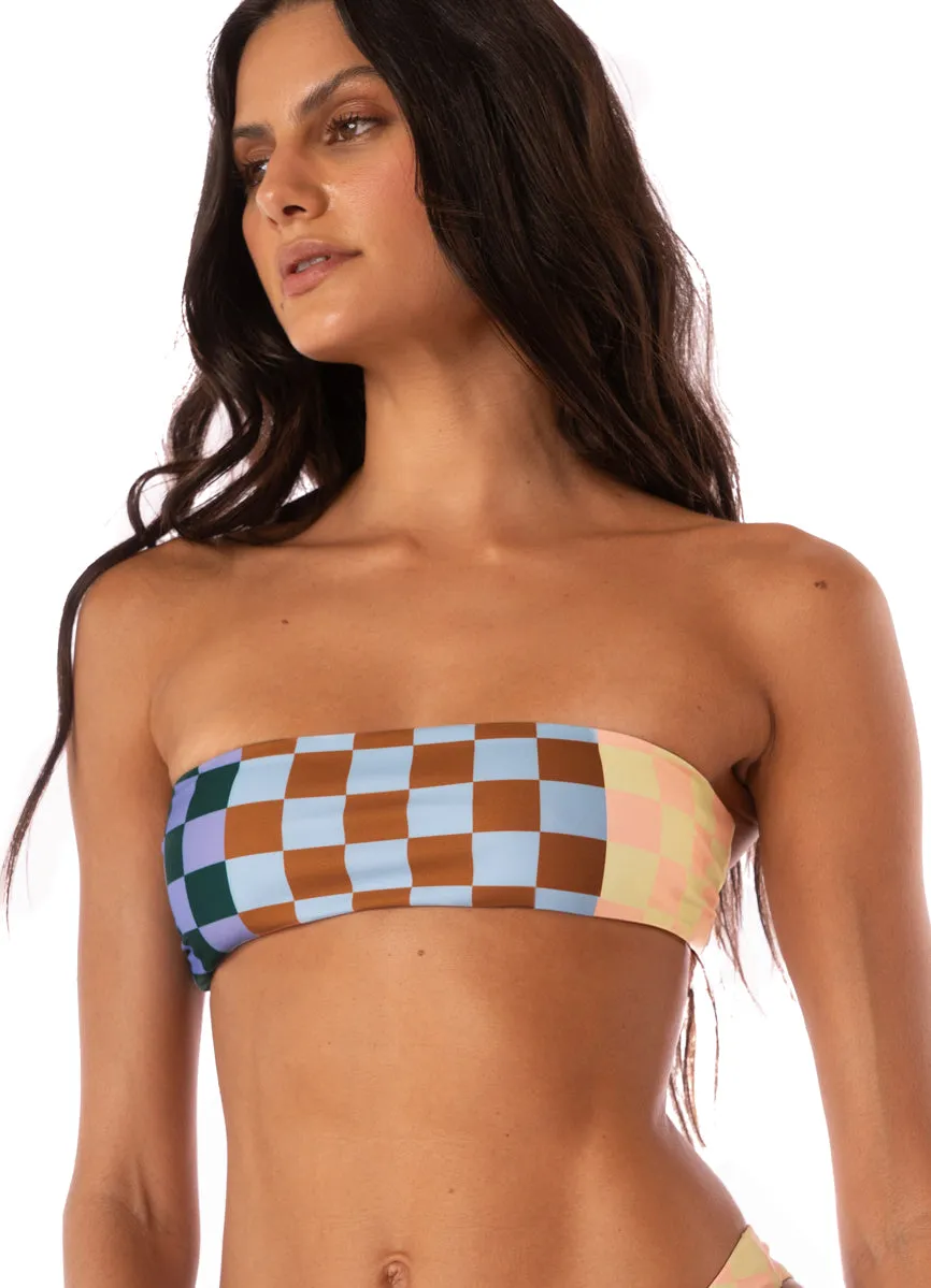 Maaji Chess Amalie Strapless Bandeau Bikini Top