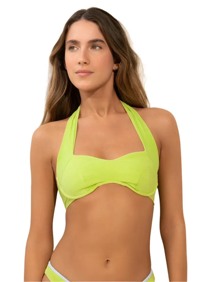 Maaji Mellow Green Mara Halter Bralette Bikini Top