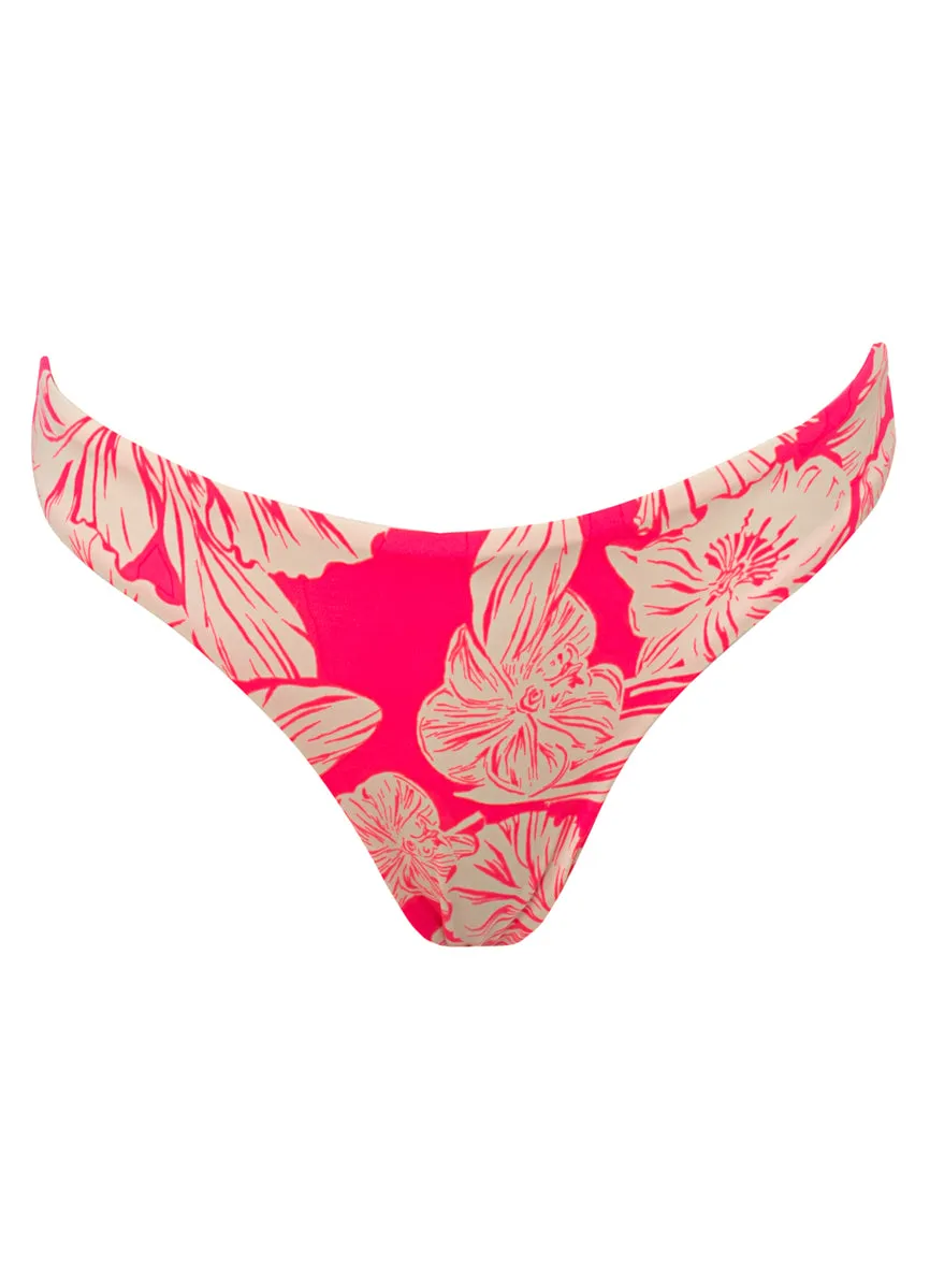 Maaji Pink Blossom Flirt Low Rise Thin Side Bikini Bottom