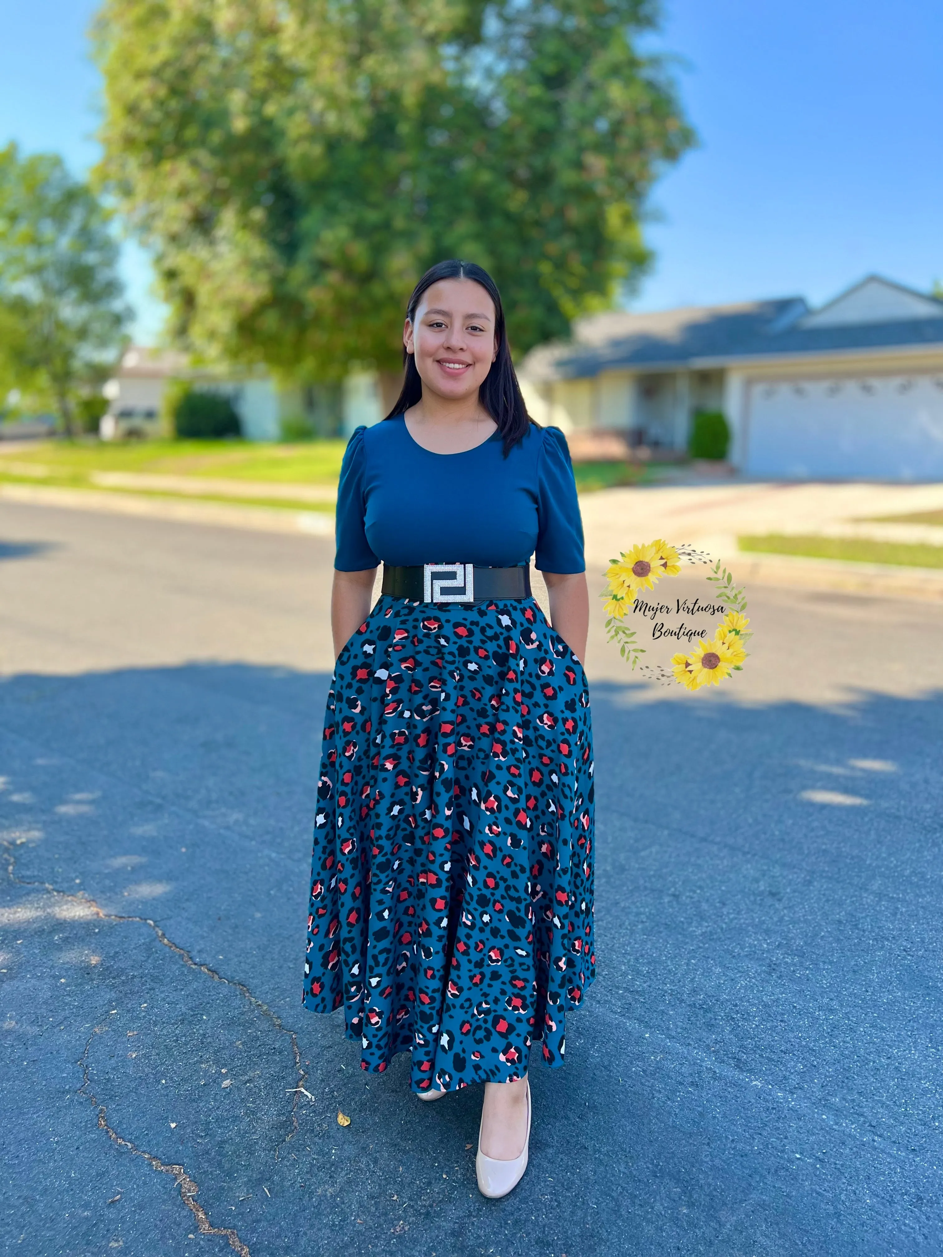 Magnolia Teal Floral Dress