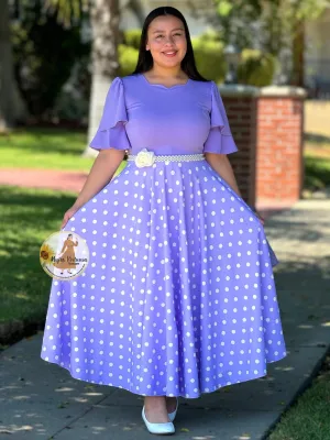 Olivia Lilac Polka Dot Dress