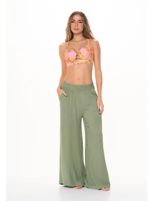 Pantalon 8057 Resortado con Pretina  - Verde Jade