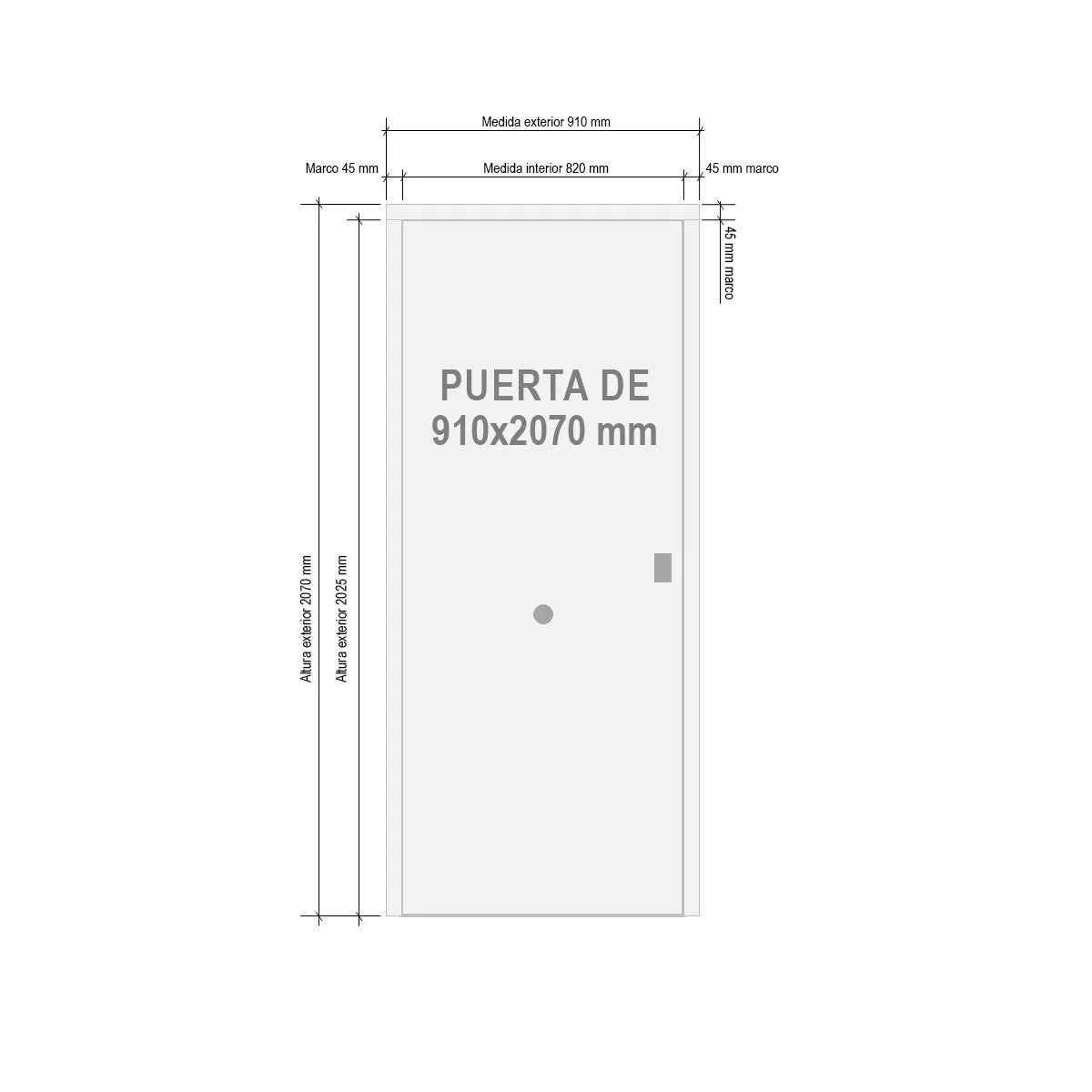 Puerta Acorazada Lisa 1 cristal B4 Grado 3 3 Puntos