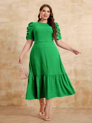 Vestido Manga Bufante Plus Size - Serena