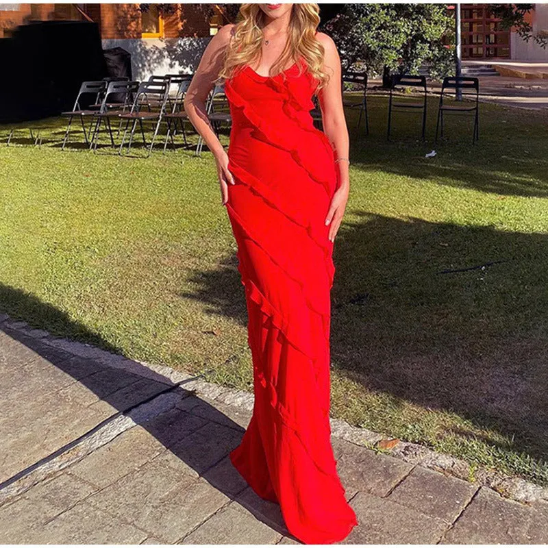 Vestido Maxi Elegante Babados