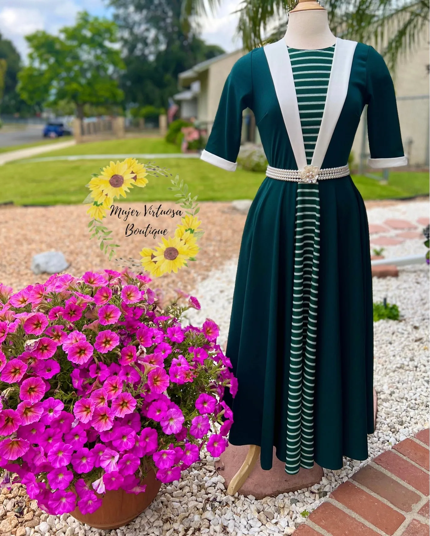 Yenny Emerald Green Retro Maxi Dress