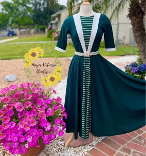 Yenny Emerald Green Retro Maxi Dress